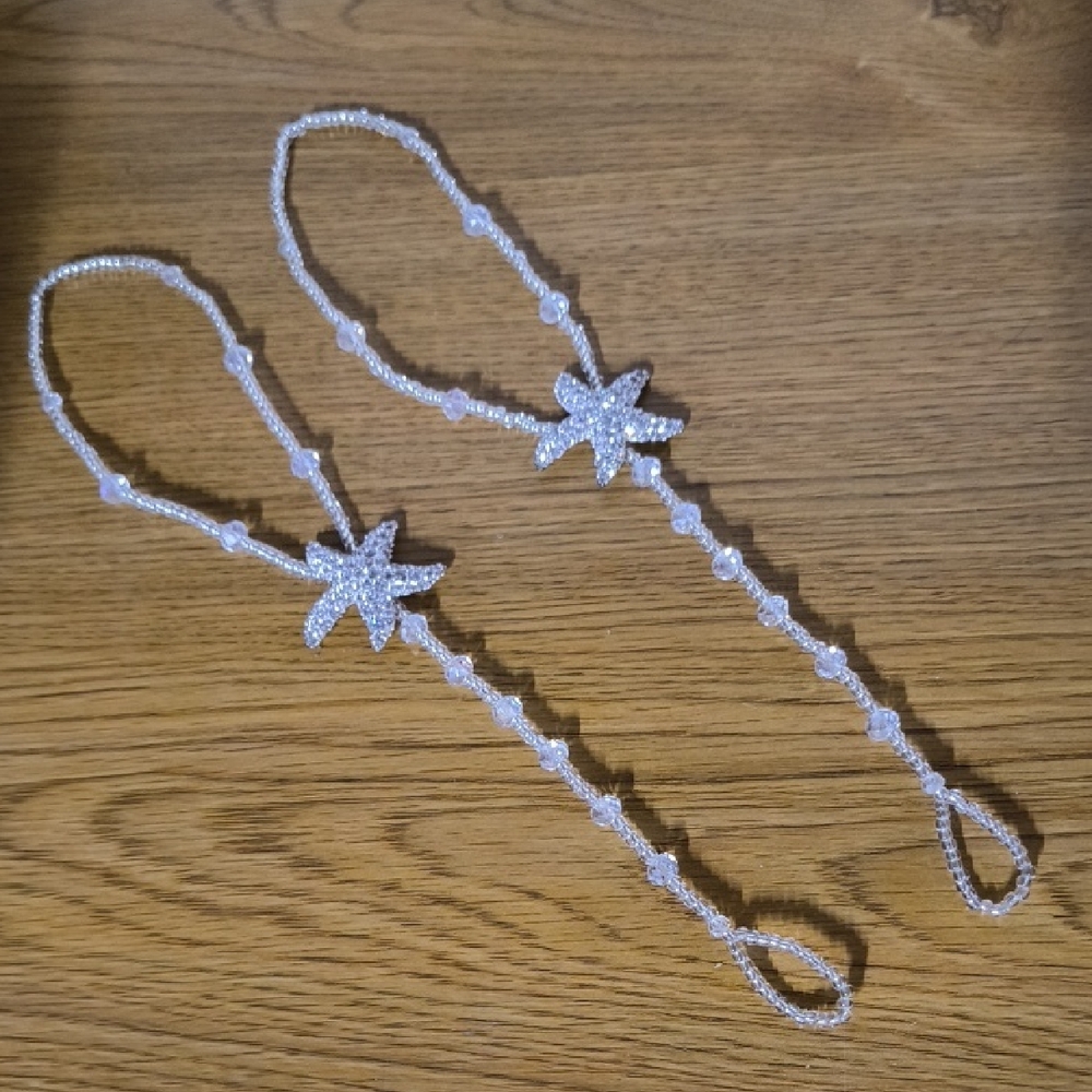 Sparkling White Starfish Beaded Foot Jewelry Two Sets Available